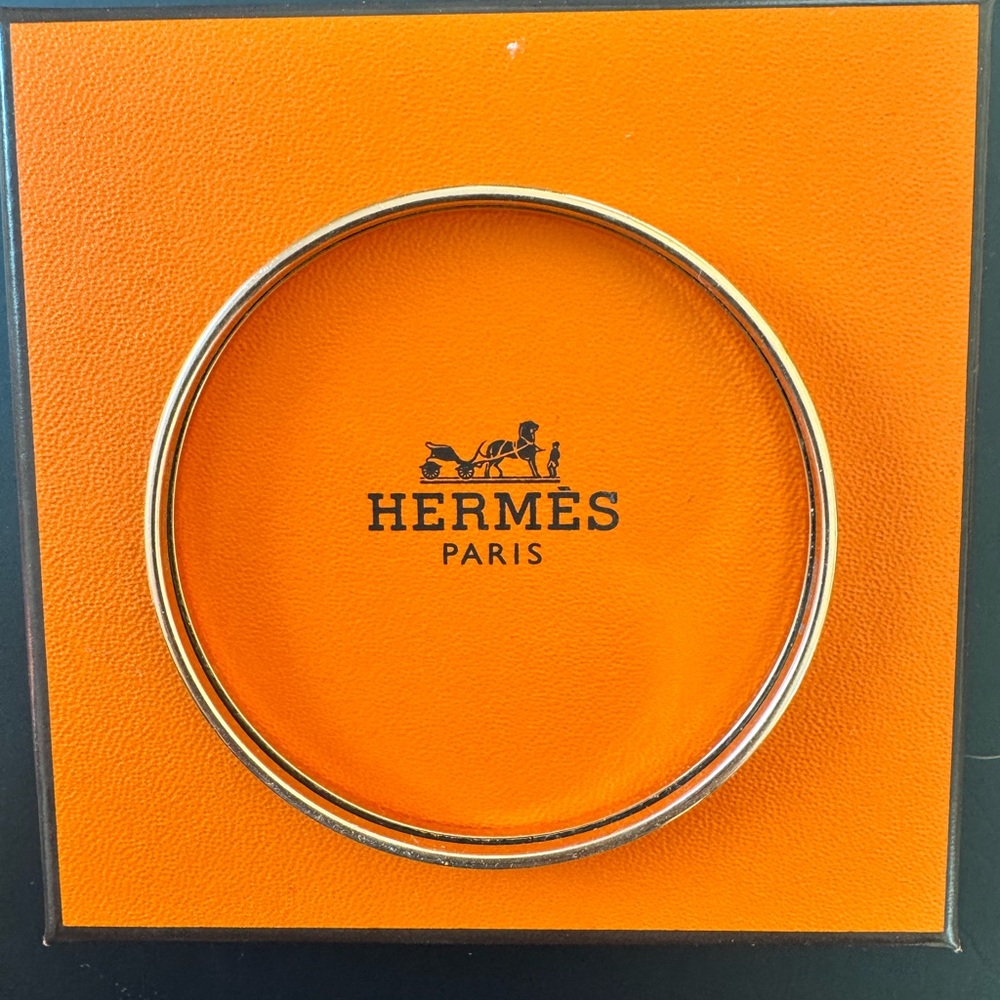 Hermès blush / rose gold Bangle Bracelet - Picture 4 of 5